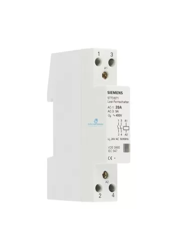 Siemens 5tt3871 contactor inst.-n-20a 2 contactos, 1 módulo 24v